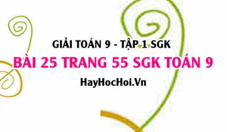 Giải bài 25 trang 55 SGK Toán 9 tập 1